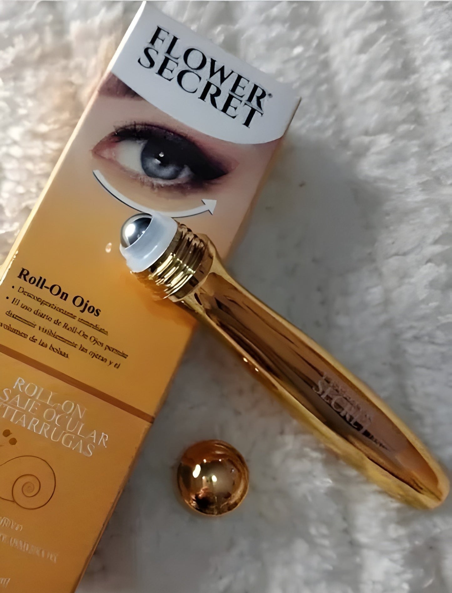 👁️ Serum Roll-On Contorno de Ojos Flower Secret – Masajeador Antifatiga 15 ml