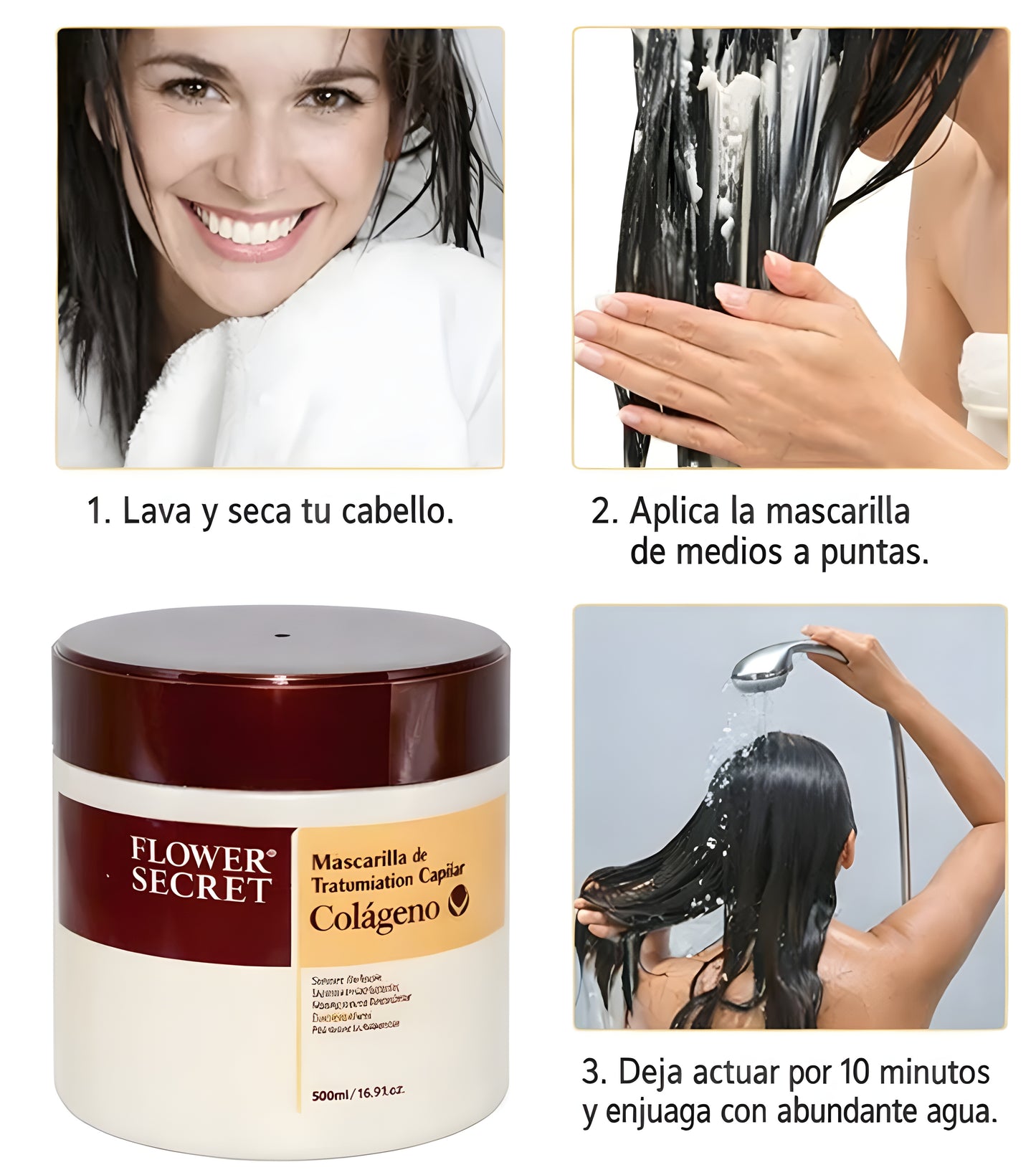 💆♀️ Mascarilla tratamiento capilar colágeno Flower Secret – 500 ml