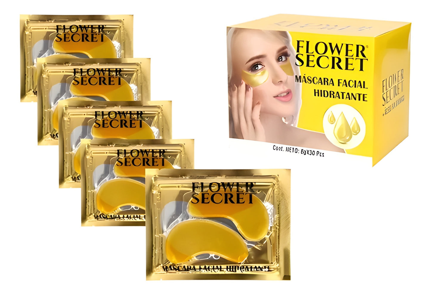 💧 Caja Máscara Contorno de Ojos Ácido Hialurónico – Parches Hidratantes x30 Pares