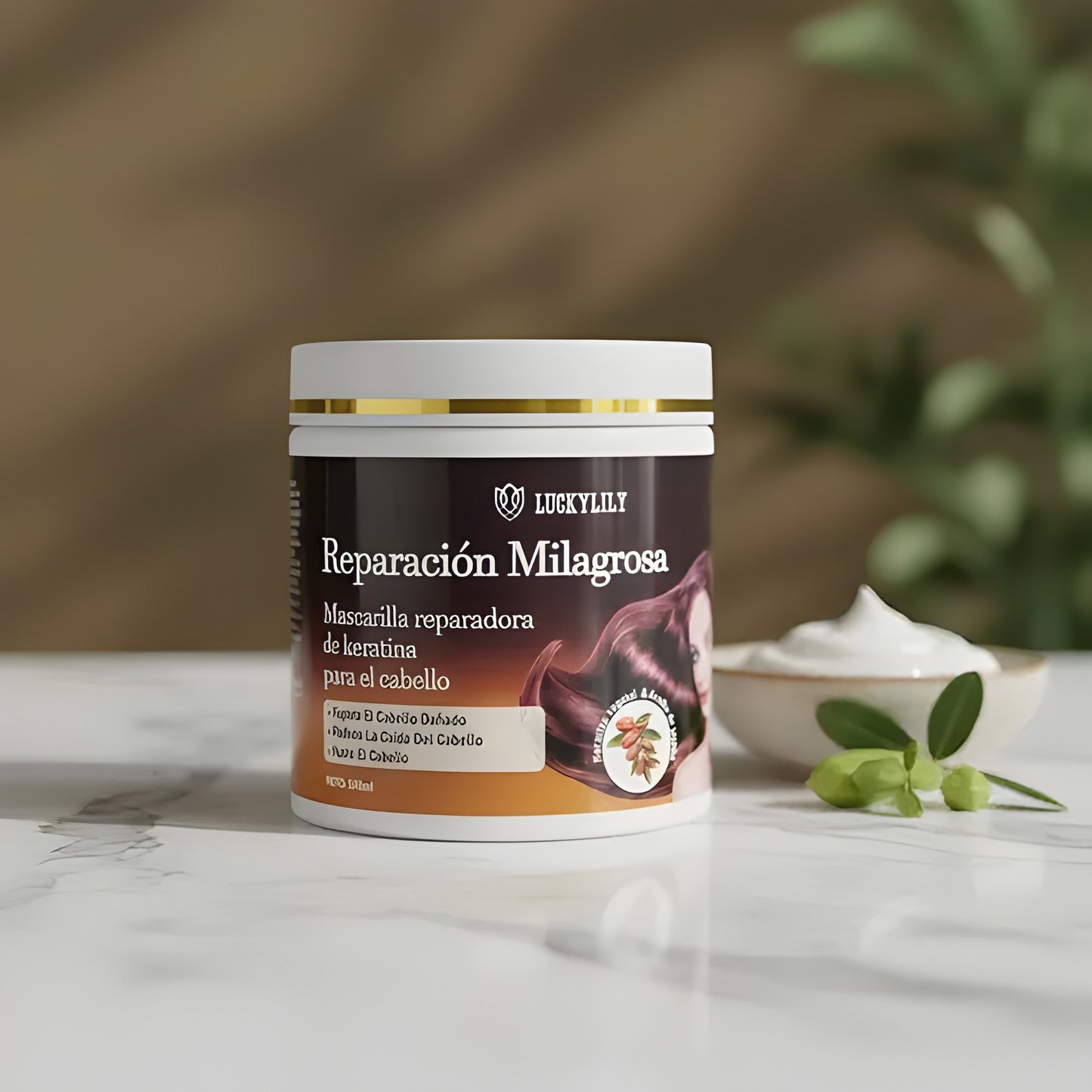 🌿 Mascarilla Reparadora Keratina Luckylily 500 ml | Nutrición y Restauración Capilar